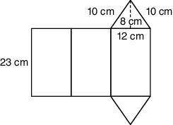 QUICK !!Which net represents a three-dimensional figure with a surface area of 864 square centimete