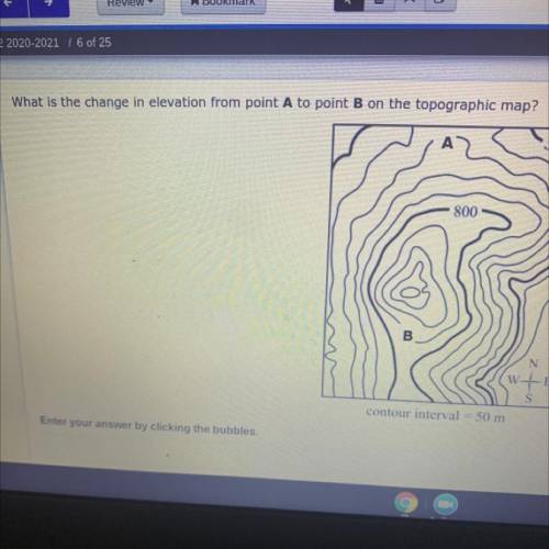 What is the change in elevation from point A to point B on the topographic map?

550
800
B
S
conto