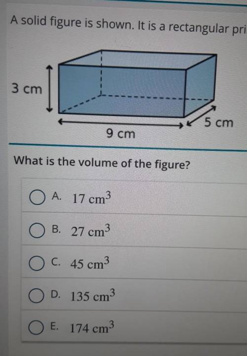 What is the volume of the rectangular prism​