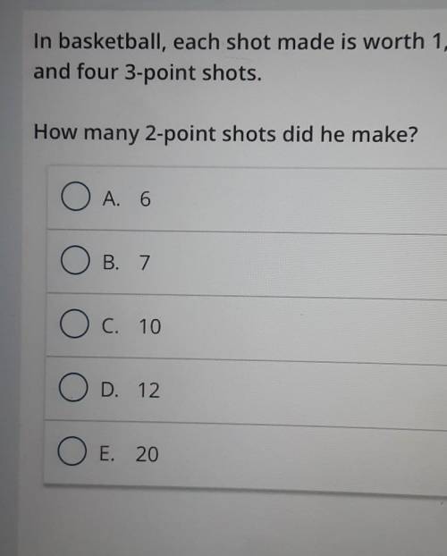 In basketball ball, each shot made is worth 1,2, or 3 points. miles scored a total of 27 points in