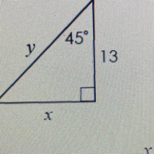1. Find X & Y 
45°
13