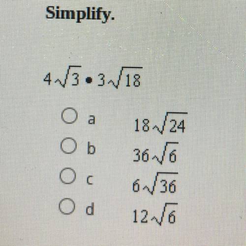 Simplify.
multiple choice