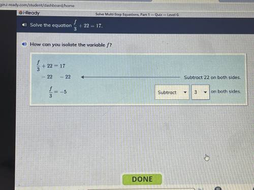 Solve the question f/3+22=17