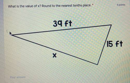 What is the value of x? Round to the nearest tenths place.