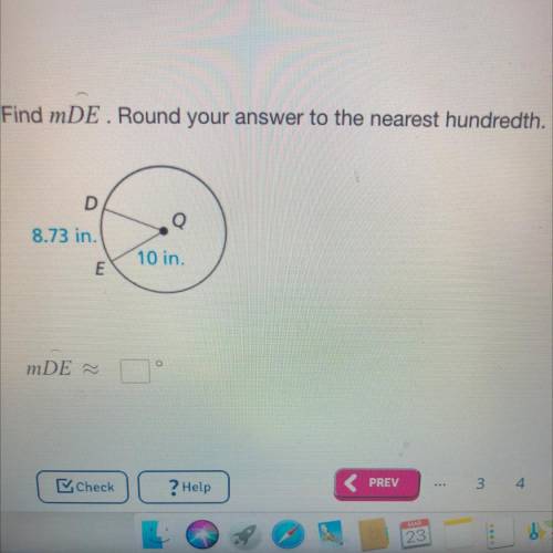 Find mDE. Round your answer to the nearest hundredth.