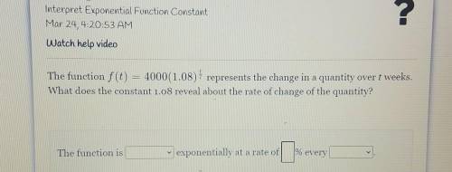 I need help with interpret exponential function comstant​