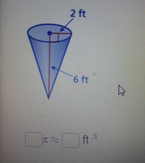 Find the volume of the cone, and round the answer to the nearest tenth ​