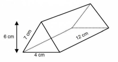What is the surface area of the triangular prism below?