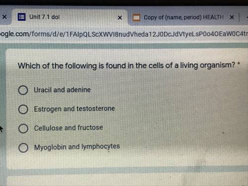 Which of the following is found in the cells of a living organism
