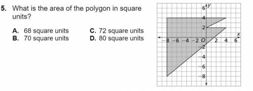 Please help, and please explain how you got the answer

A. 68 square units
B. 70 square units
C. 7