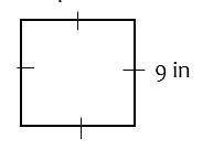 What is the area of the square below?
