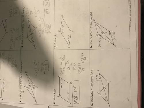 Please help me solve these parallelograms angles
It’