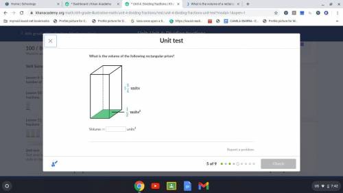 What is the volume of the following rectangular prism?

Volume ==equals 
units^3 
3