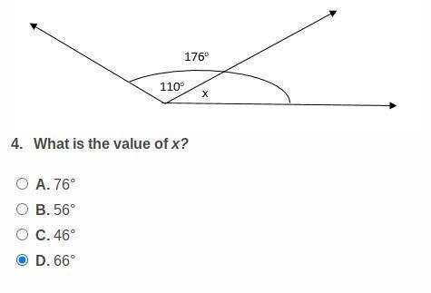 What is the value of xA. 76B. 56C. 46D. 66