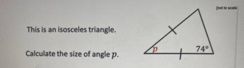 What is the size of angle p ?
