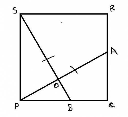 In the given figure alongside PQRS is a square in which PA and SB intersect at O. If PA = SB , prov