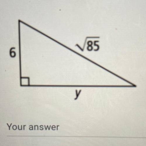 GIVING BRAINLIEST, PLEASE HELP!!!
Solve for the value of y in the triangle below.