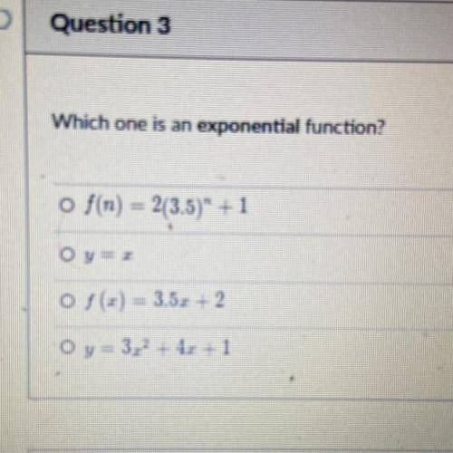 Which one is an exponential function?