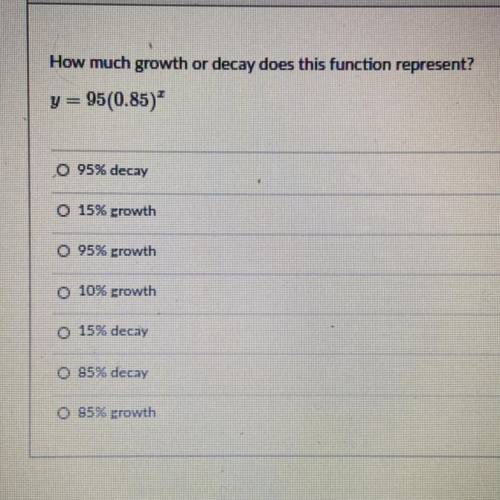 How much growth or decay does this function represent?