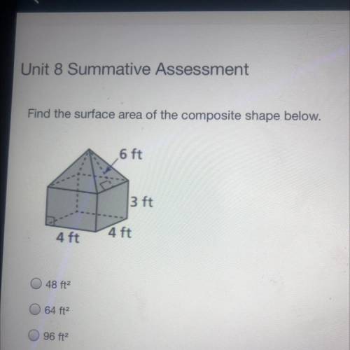 Find the surface area of the composite shape below