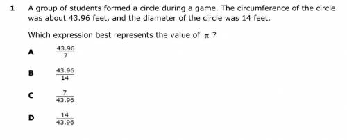 Which expression best represents the value of pi?