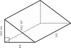 Find the surface area of the right triangular prism shown below: