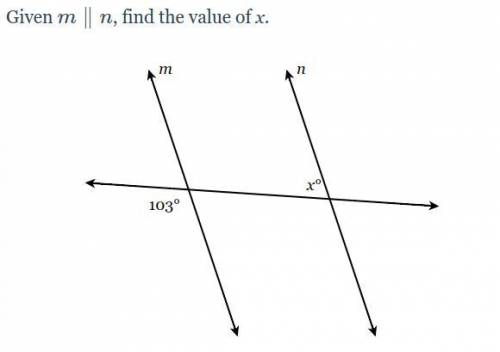 Given m\parallel nm∥n, find the value of x.