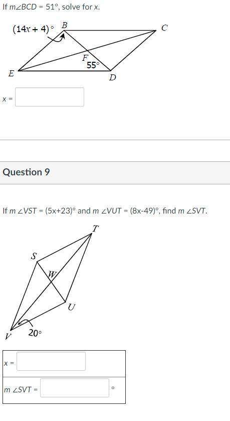 What are the answers for these 2 problems?