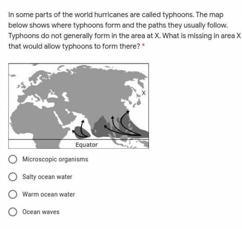In some parts of the world hurricanes are called typhoons. The map below shows where typhoons form