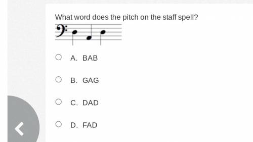 What word does the pitch on the staff spell?