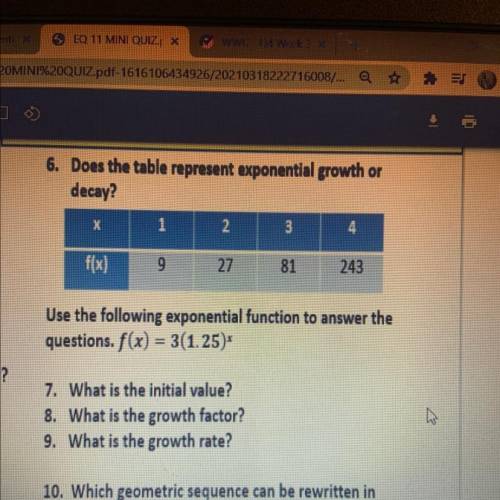 Help me with number 6, 7, 8, and 9 please