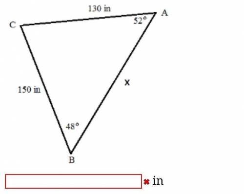 Solve for the unknown in the following diagram. Round the answer to two decimal places.in​