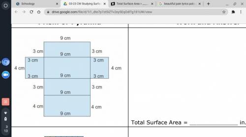 Total Surface Area = ______________^2