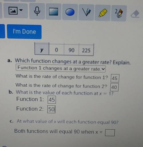 Help Me, Now! C. At what value of x will each function equal 90? Both functions will equal 90 when