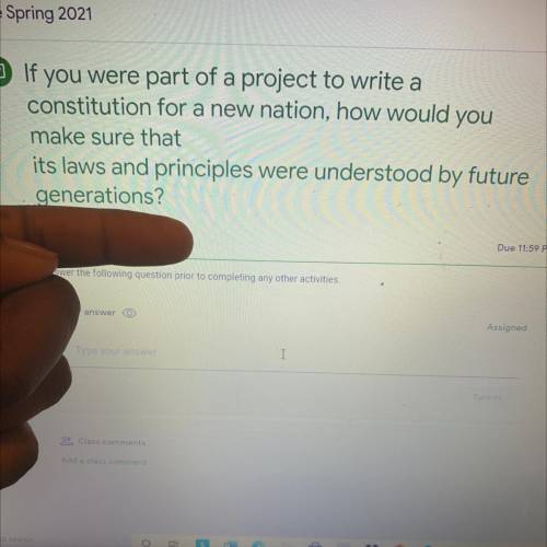 If you were part of a project to write a constitution for a new nation, how would you make sure tha
