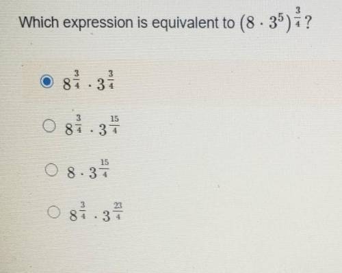 Which expression is equivalent to (8 - 35)? 81.31 87.37 O 8.37 081.37​
