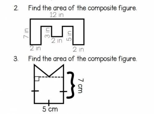 Find the area of one and two