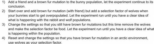 6. Based on the four simulations you ran, describe what happened to your population and answer the