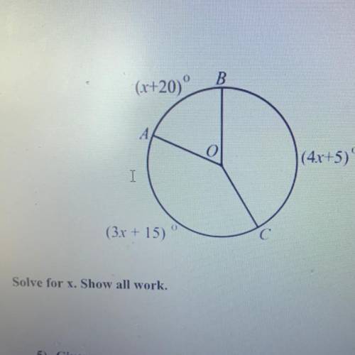 4) Given:
Solve for x. Show all work.