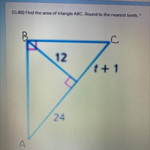 Find the are of a triangle ABC.