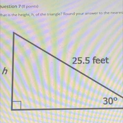 Whats the height of h, of the triangle? Round to the nearest tenth.