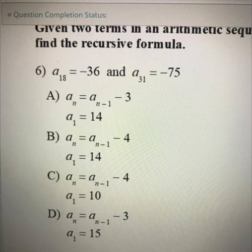 This is one given the two terms in an arithmetic sequence find the recursive formula