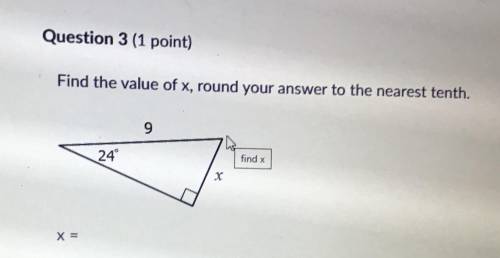 Find the value of x, round your answer to the nearest tenth.