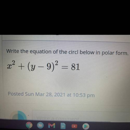 Convert to polar equation