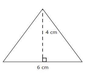Ms. Chen will paint a triangular tile. A drawing of the tile is shown. The dimensions of the tile a