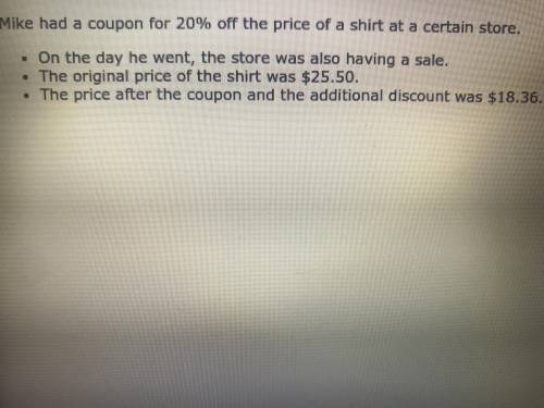 What is the amount of the additional discount mike received

A. 7%
B. 10%
C. 27%
D. 30%
