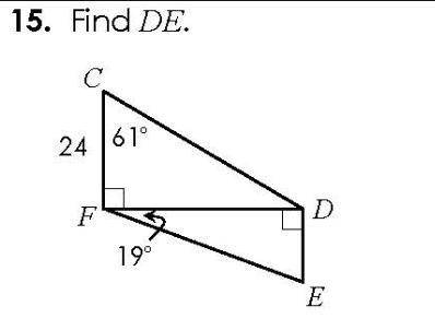 Find DE (trigonometry)
Show work pls