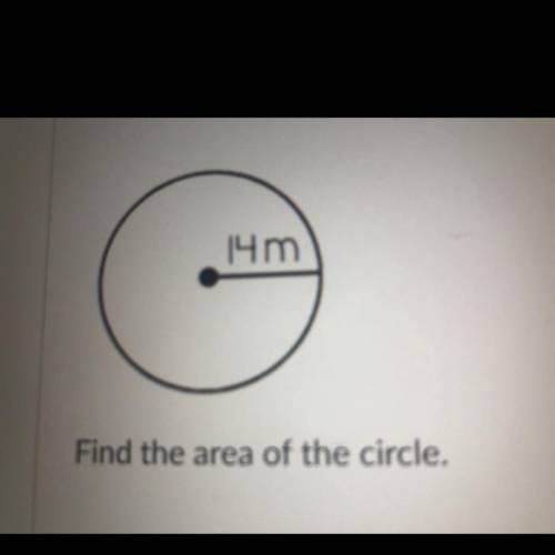 Find the area of the circle 14 m can someone help solve this problem with steps