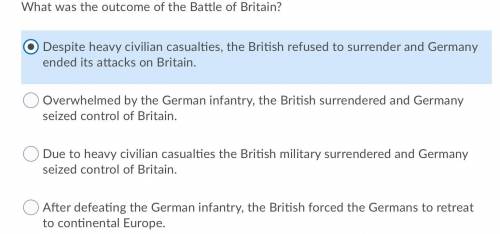 What was the outcome of the Battle of Britain?