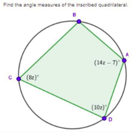 How to find the Angle Measures of this Inscribed Quadrilateral